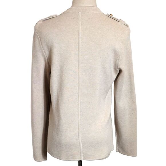 Talbot's Cream and Gold Button Wool Cardigan Sweater - Picture 3 of 5